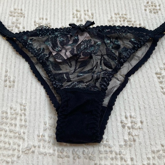 AGENT PROVOCATEUR Sparkle Brief in Black - Shimmer Lace Panties - Picture 11 of 16